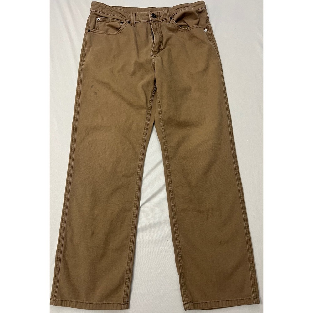 Magellan Outdoors Work Pants 30x30 Brown Stain Release Straight Leg Canvas